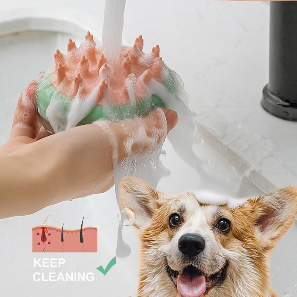 Luxury Pet Bath Brush - Built-in Shampoo Dispenser & Massager