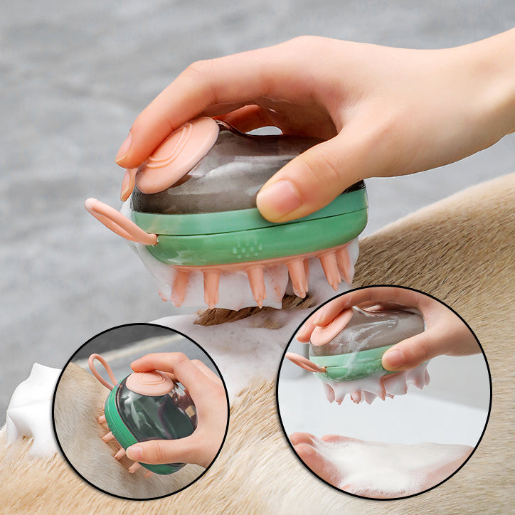 Luxury Pet Bath Brush - Built-in Shampoo Dispenser & Massager