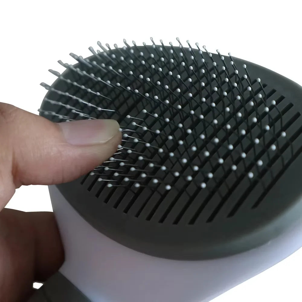 Ultimate Pet DeTangler: Professional Grooming Brush with Self-Cleaning Base