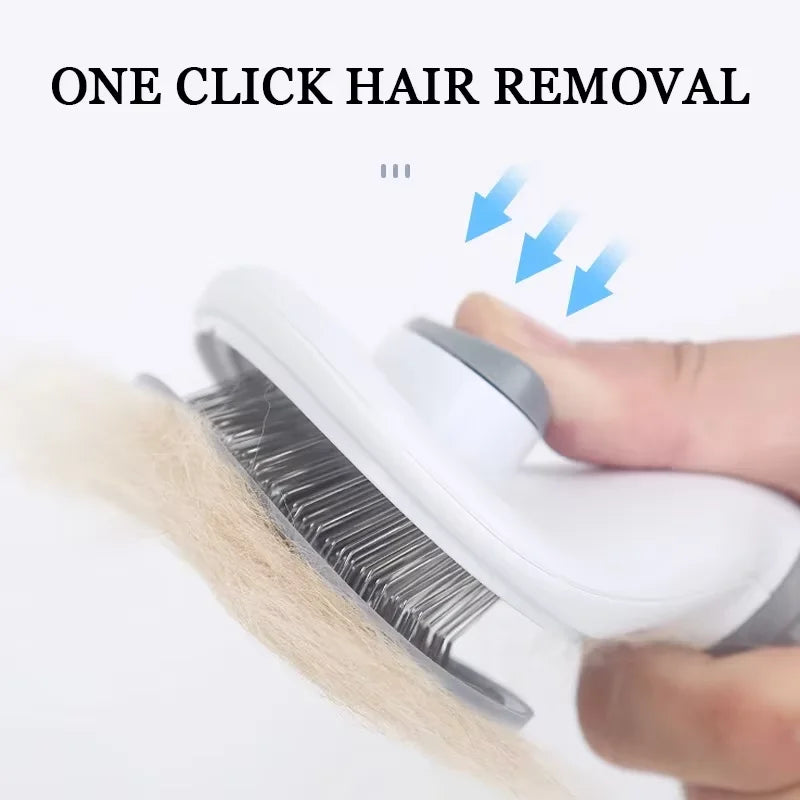 Ultimate Pet DeTangler: Professional Grooming Brush with Self-Cleaning Base