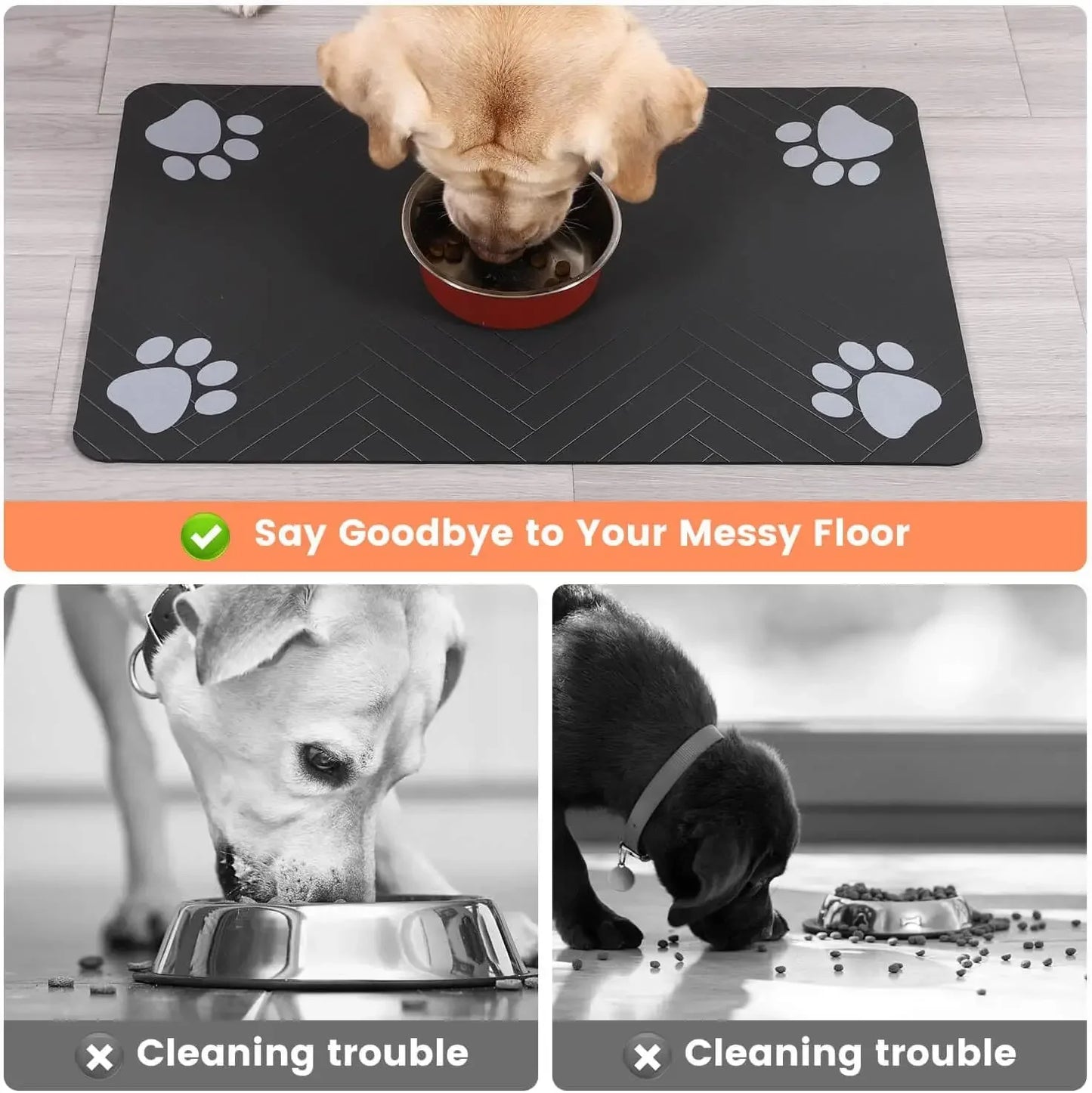 Keep Your Floors Spotless: Premium Spill-Proof Pet Feeding Mat